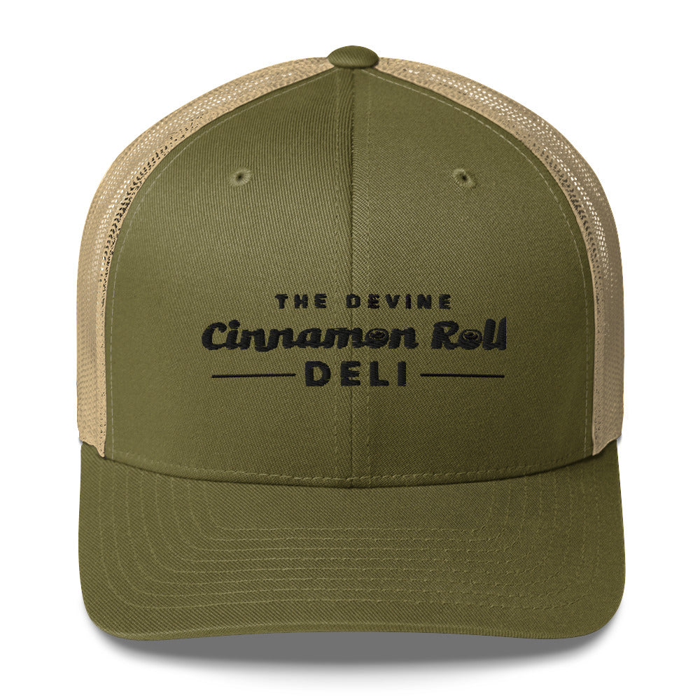 Devine Cinnamon Roll Deli - Trucker Hat - Black Logo